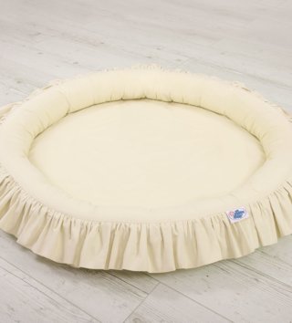 Okrúhle detské hniezda /  Detské okrúhle hniezdo s volánikmi - Krémové 