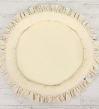 Okrúhle detské hniezda /  Detské okrúhle hniezdo s volánikmi - Krémové 