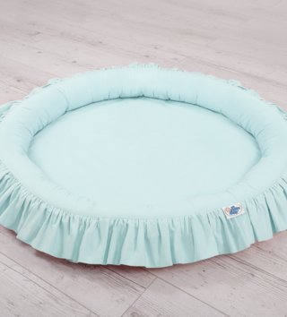 Okrúhle detské hniezda /  Detské okrúhle hniezdo s volánikmi - Mint 