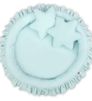 Okrúhle detské hniezda /  Detské okrúhle hniezdo s volánikmi - Mint 