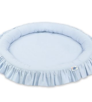 Okrúhle detské hniezda /  Detské okrúhle hniezdo s volánikmi - Modré 