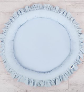 Okrúhle detské hniezda /  Detské okrúhle hniezdo s volánikmi - Modré 