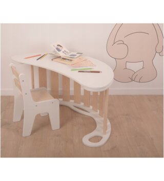 Hojdačky /  Detská drevená montessori hojdačka a stôl 2v1 