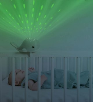 Lampy, osvetlenie /  Detská lampa s projektorom a melódiou - Wally green 