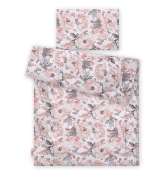 100 x 135 cm /  Detská perinka a vankúšik s výplňou 100x135 - Púdrovo ružový s kvietkami 