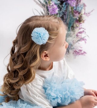 Doplnky /  Sponka do vlasov pom pom - smaragdová 