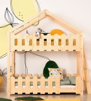 Poschodové postele /  Detská poschodová posteľ domček so zábranou KAIKO B 