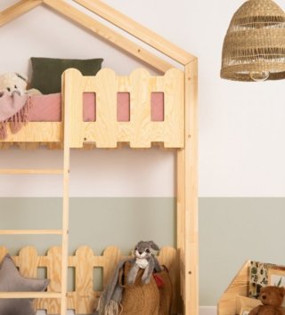 Poschodové postele /  Detská poschodová posteľ domček so zábranou KAIKO PA 