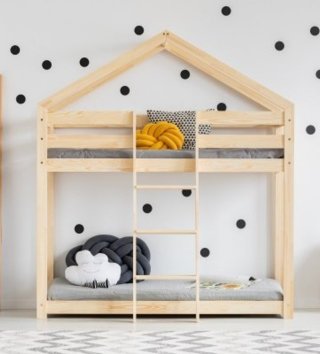 Poschodové postele /  Detská poschodová posteľ domček so zábranou MILA DMP 