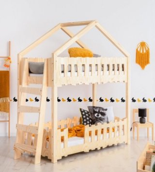 Poschodové postele /  Detská poschodová posteľ domček so zábranou ZIPPO B 