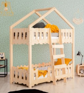 Poschodové postele /  Detská poschodová posteľ domček so zábranou ZIPPO P 