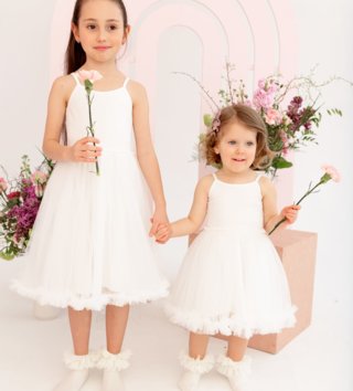 Šaty /  Detské tylové šaty Princess na ramienka - biele 