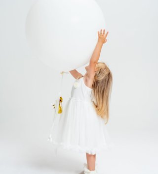 Šaty /  Detské tylové šaty Princess na ramienka - biele 