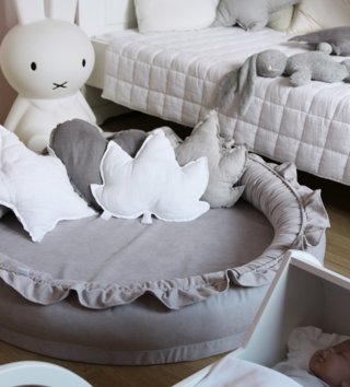 Detské hniezda /  Detské hniezdo okrúhle Basic - Light grey 