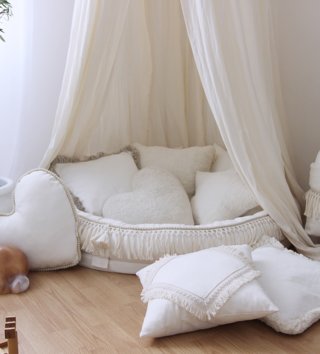 Detské hniezda /  Detské hniezdo okrúhle Boho - Púdrovo ružové 