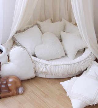 Detské hniezda /  Detské hniezdo okrúhle Boho - Púdrovo ružové 