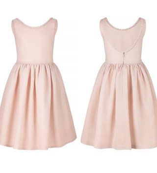 Šaty /  Detské ľanové šaty Audrey - Púdrovo ružové 