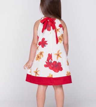 Šaty /  Detské ľanové šaty Red Flower 