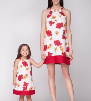 Šaty /  Detské ľanové šaty Red Flower 