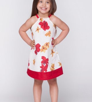 Šaty, sukne /  Detské ľanové šaty Red Flower 