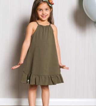 Šaty, sukne /  Detské letné šaty Sweet - olivovo zelené 