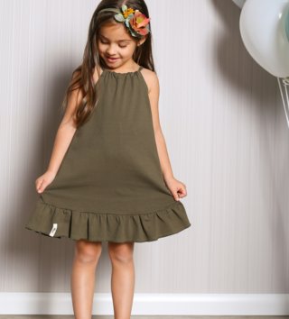 Šaty /  Detské letné šaty Sweet - olivovo zelené 