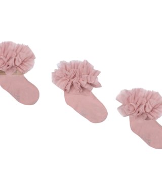 Mama a dcéra /  Set ponožky mama a dcéra Dolly Princess - púdrovo ružové 
