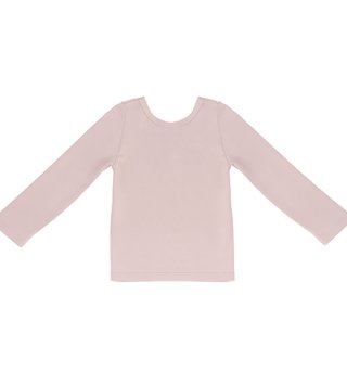 Tričká s dlhým rukávom /  Detské tričko s dekoltom na chrbte - Ružové 