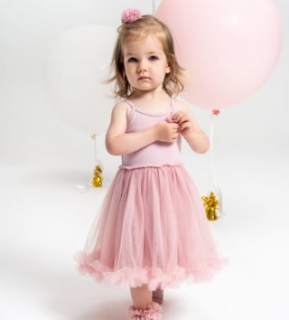 Šaty /  Detské tylové šaty Princess na ramienka - púdrovo ružové 