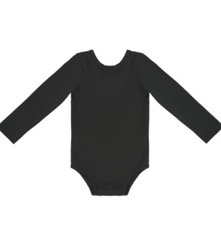 Body, overaly /  Detský dres/body s dekoltom na chrbte - Čierny 
