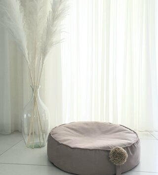 Sedacie vaky a pufy /  Detský okrúhly puf na sedenie - Béžový 