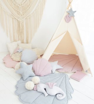 Detské stany, teepee /  Detský stan teepee Mermaid - Grey 