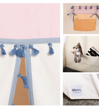 Detské stany, teepee /  Detský teepee stan Tasel Boho - Pink + podložka 