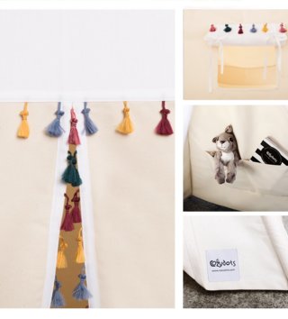 Detské stany, teepee /  Detský teepee stan Tasel Boho - White 