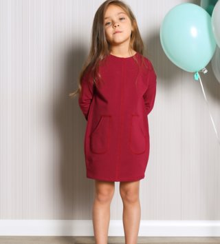 Šaty /  Dievčenské šaty s dlhým rukávom Perfect - bordo 