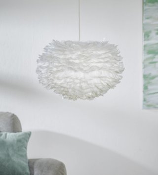 Lampy, osvetlenie /  Dizajnové tienidlo z peria EOS Ø 45 - biele 
