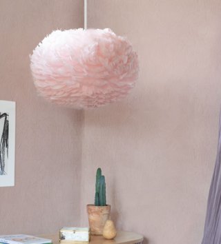 Lampy, osvetlenie /  Dizajnové tienidlo z peria EOS Ø 45 - ružové 