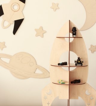 Doplnky /  Drevené dekorácie na stenu - raketa a hviezdy 