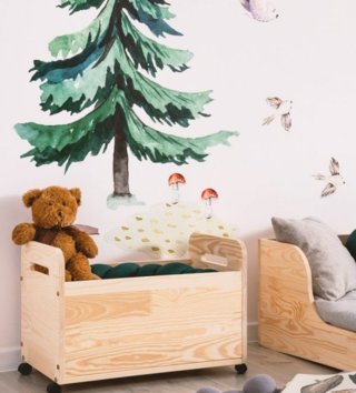 Koše na hračky, úložné boxy /  Drevený uložný box na hračky KUTU 2 