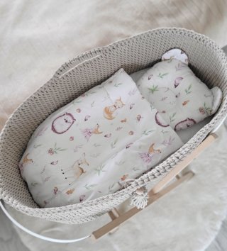 Mojžišove koše /  Háčkovaný mojžišov kôš pre bábätko - Béžový 