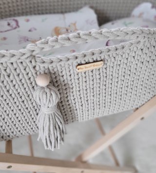 Mojžišove koše /  Háčkovaný mojžišov kôš pre bábätko - Béžový 