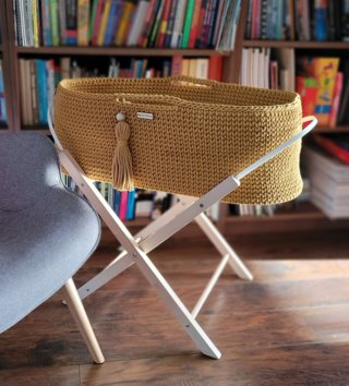 Mojžišove koše /  Háčkovaný mojžišov kôš pre bábätko - Horčicový 