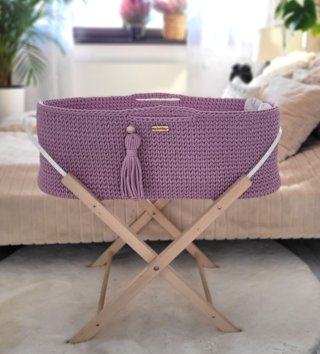 Mojžišove koše /  Háčkovaný mojžišov kôš pre bábätko - Levanduľový 