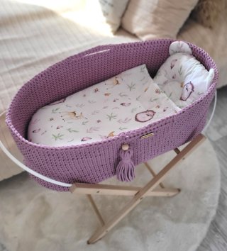 Mojžišove koše /  Háčkovaný mojžišov kôš pre bábätko - Levanduľový 