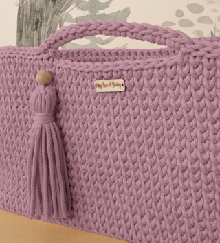 Mojžišove koše /  Háčkovaný mojžišov kôš pre bábätko - Levanduľový 