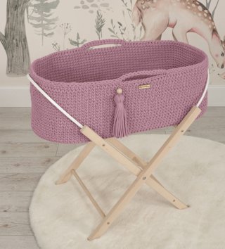 Mojžišove koše /  Háčkovaný mojžišov kôš pre bábätko - Levanduľový 