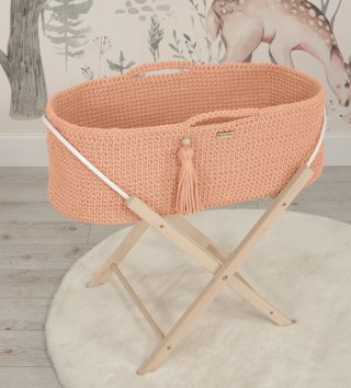 Mojžišove koše /  Háčkovaný mojžišov kôš pre bábätko - Lososový 
