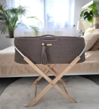 Mojžišove koše /  Háčkovaný mojžišov kôš pre bábätko - Mocca 