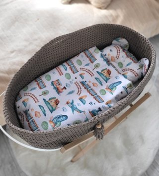 Mojžišove koše /  Háčkovaný mojžišov kôš pre bábätko - Mocca 