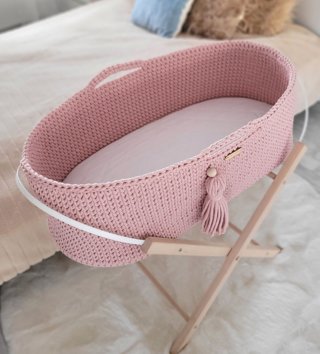 Mojžišove koše /  Háčkovaný mojžišov kôš pre bábätko - Púdrovo ružový 